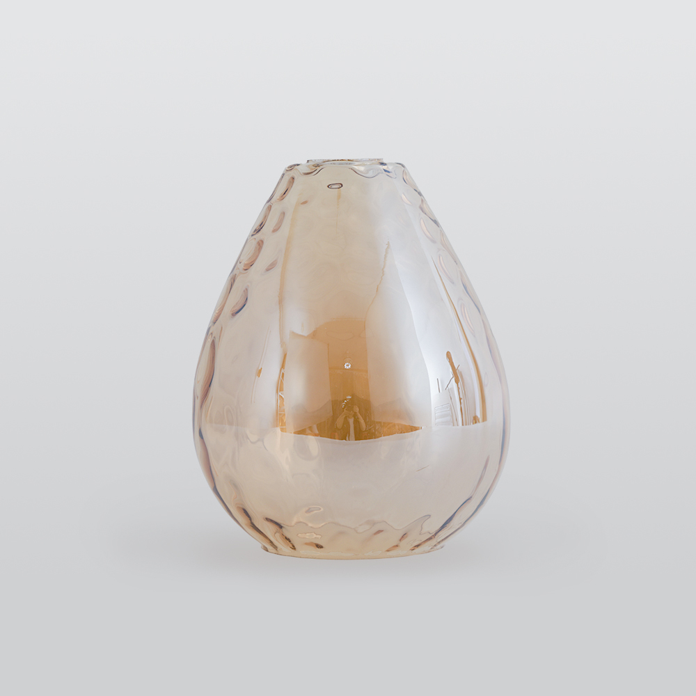 Avi Vintage LED Suspension Ambre Verre Bois Chambre à coucher