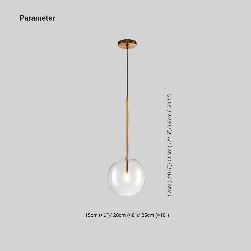 Valentina Glass Bulb LED Suspension Or Métal Verre Chambre à coucher
