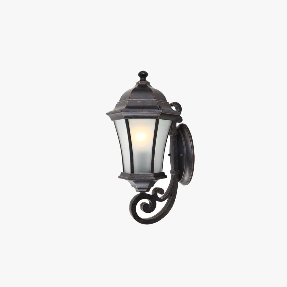 Alessio Vintage LED Applique Noir Métal Verre Extérieur Jardin Balcon