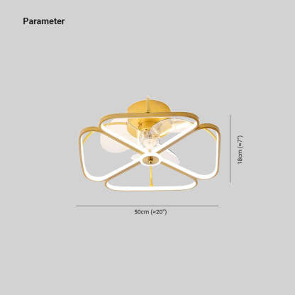 Hana Ventilateur de Plafond, 3 Styles, D50CM