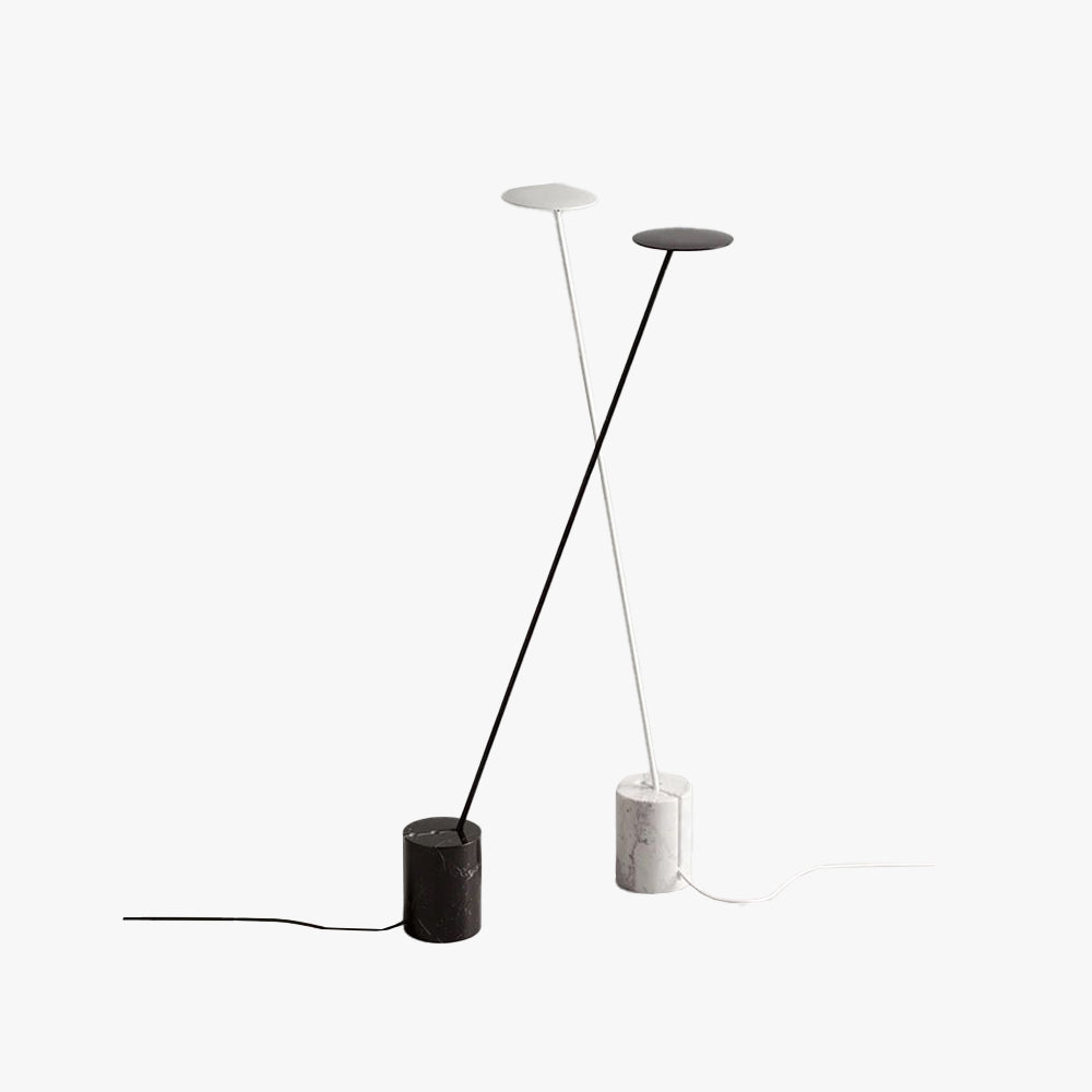 Valentina Lampadaire Géométrique Moderne, Marbre/Métal, Noir/Blanc, Salon