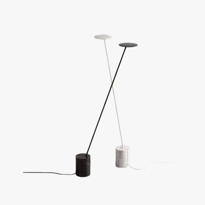 Valentina Lampadaire Géométrique Moderne, Marbre/Métal, Noir/Blanc, Salon