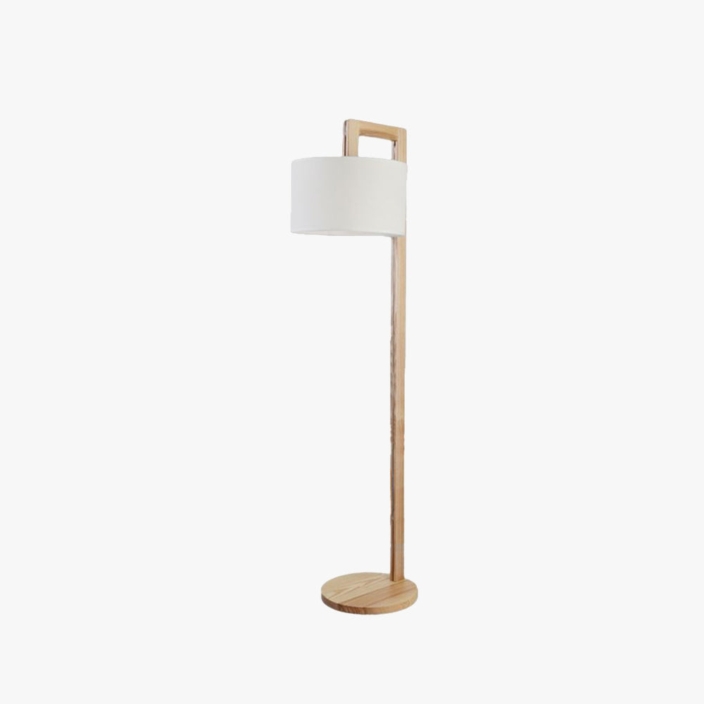 Ozawa Lampadaire Angle Droit Moderne, Bois/Tissu, Beige, Salon