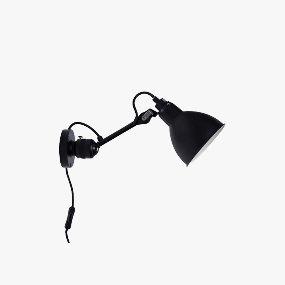 Brady Applique Murale Réglable Minimaliste, Métal, Noir, Bureau