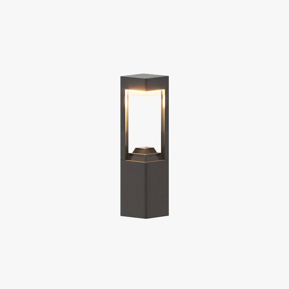 Pena Borne Extérieure Carrée Moderne, Métal/Acrylique, Noir, Jardin