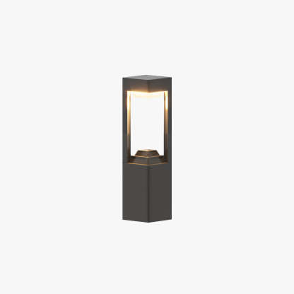 Pena Borne Extérieure Carrée Moderne, Métal/Acrylique, Noir, Jardin
