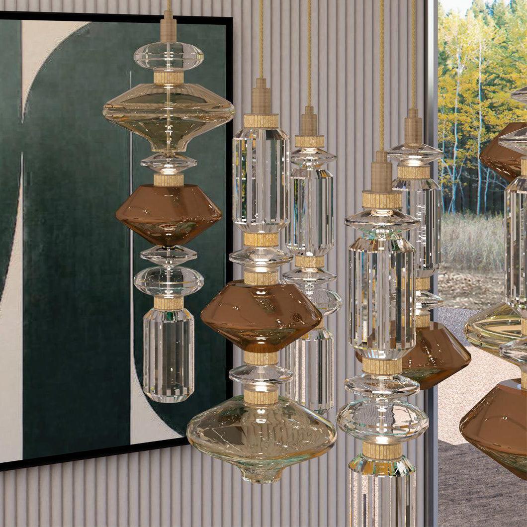 Alessio Ancien Métal Verre Suspensions Chambre à Coucher Salon