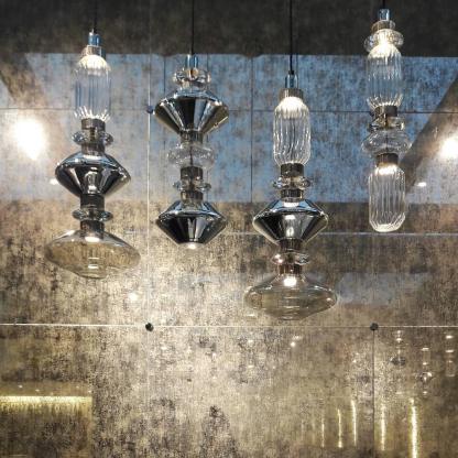 Alessio Ancien Métal Verre Suspensions Chambre à Coucher Salon