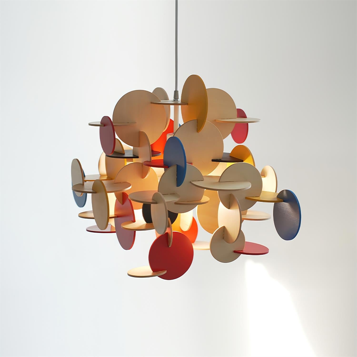 Retro Colorful Wood Pendant Lamp