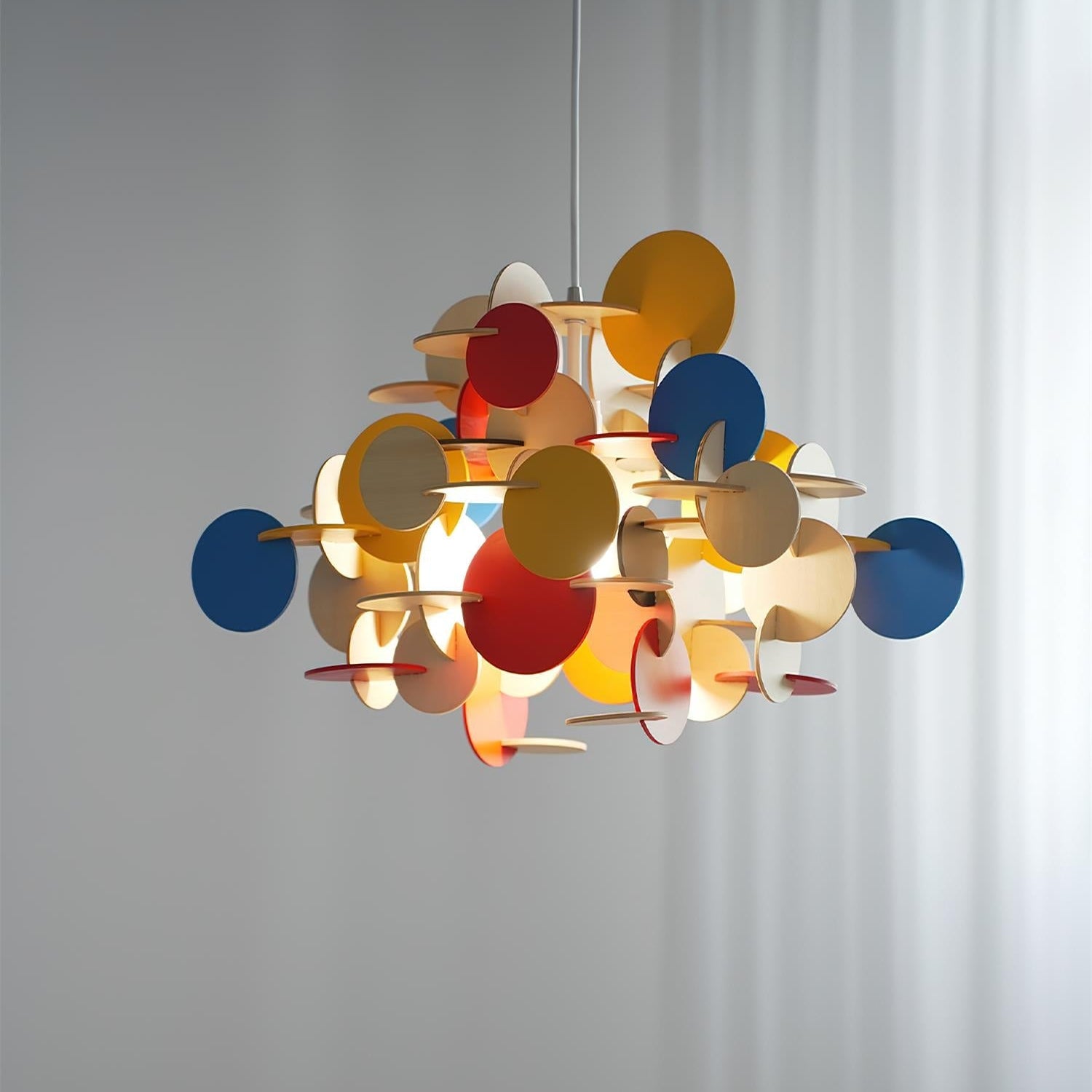 Retro Colorful Wood Pendant Lamp