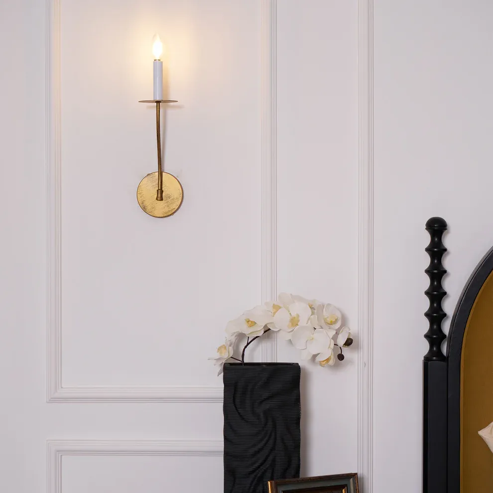 Alessio Vintage Candle Metal Wall Light Fixture Hallway Bedroom Bathroom