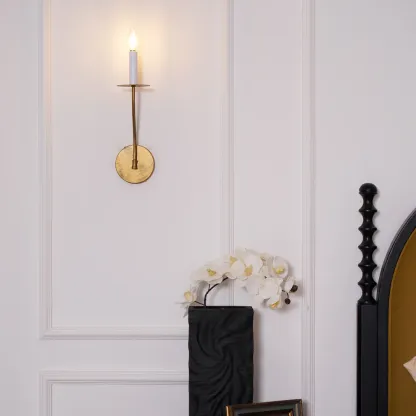 Alessio Vintage Candle Metal Wall Light Fixture Hallway Bedroom Bathroom