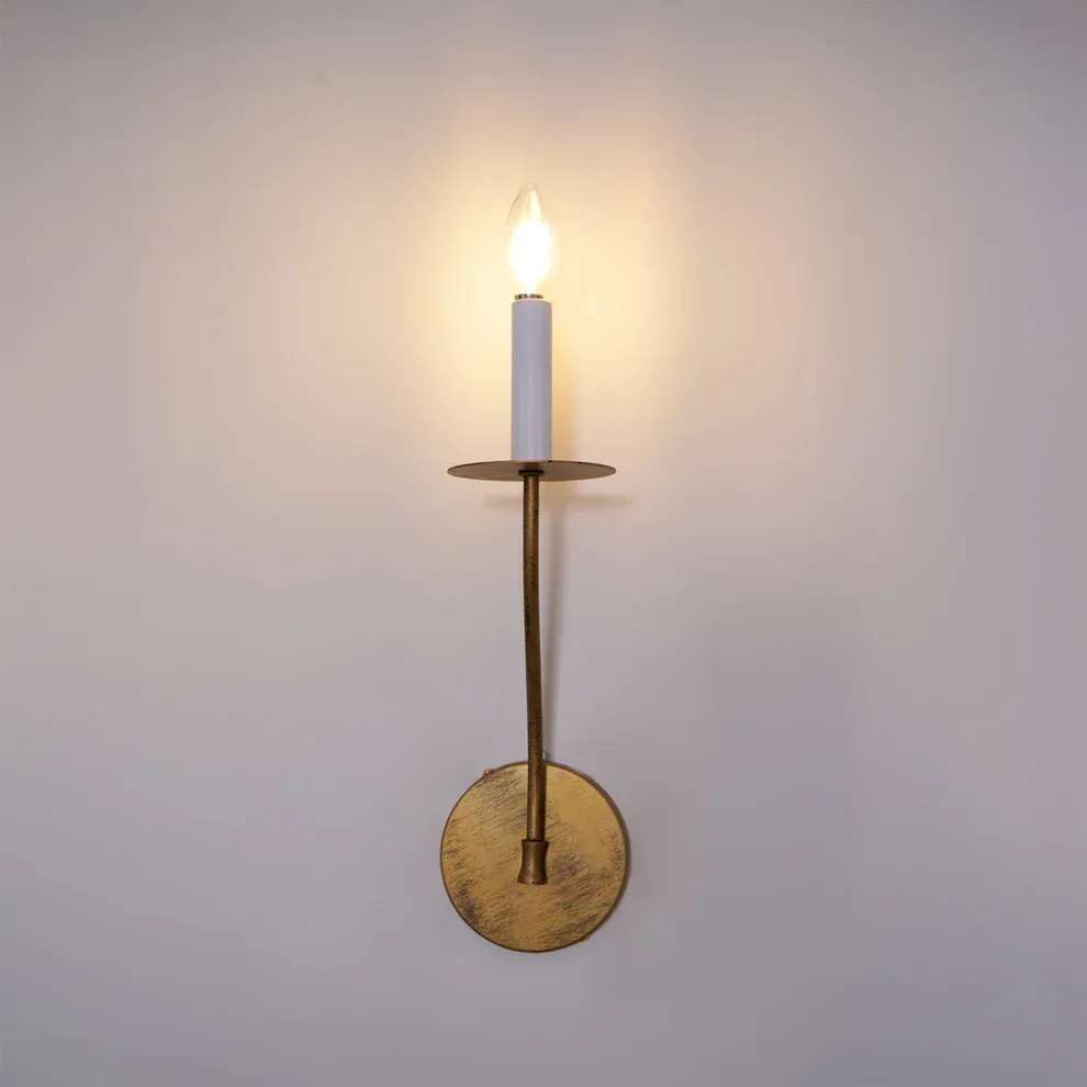 Alessio Vintage Candle Metal Wall Light Fixture Hallway Bedroom Bathroom