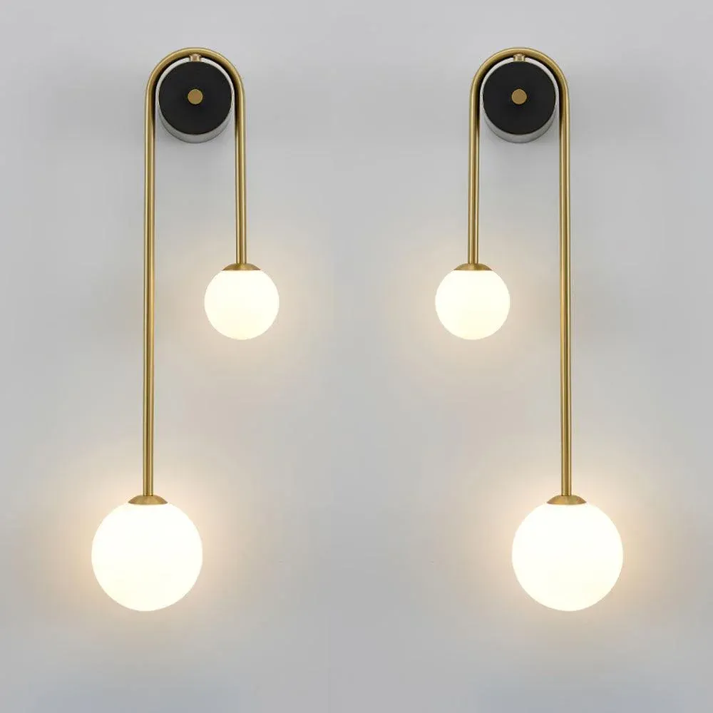 Edge Minimalism Metal Gray Black Brass Glass Wall Lamp Bedroom Living Room