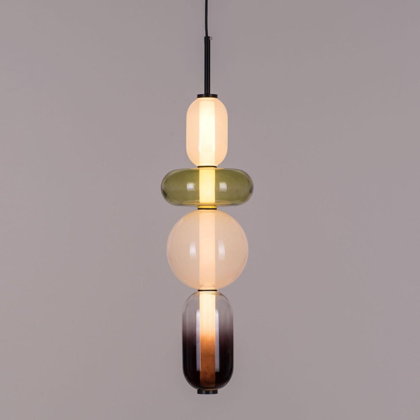 Amber Drop Glass Pendant Light