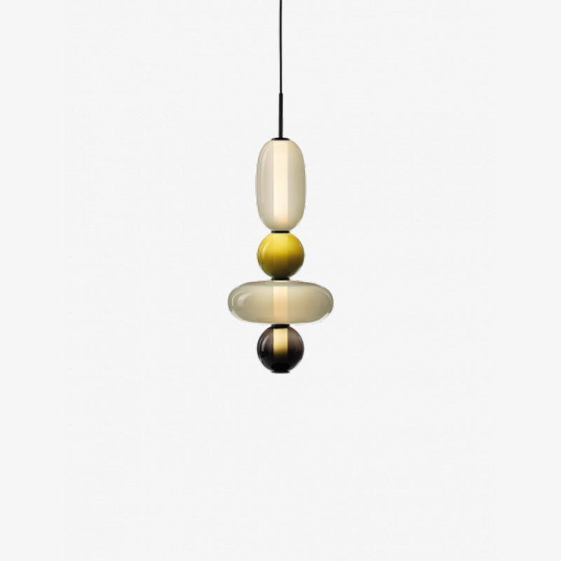 Amber Drop Glass Pendant Light