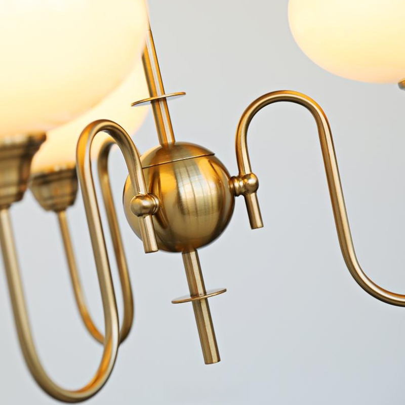 Nielsen Vintage LED Métal Verre Lustre Salon