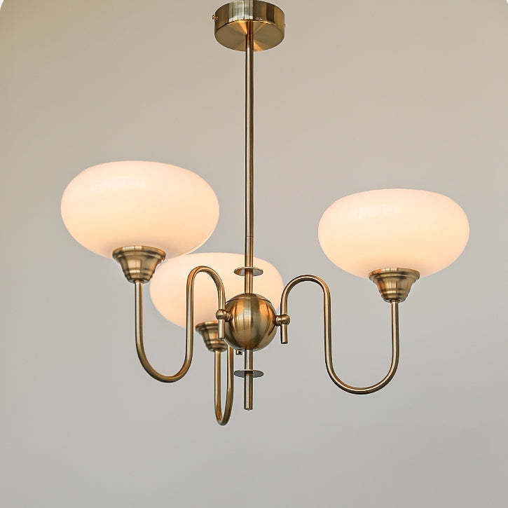 Vintage LED Métal Verre Lustre Blanc Cuivre Chromé Salon|Las Sola