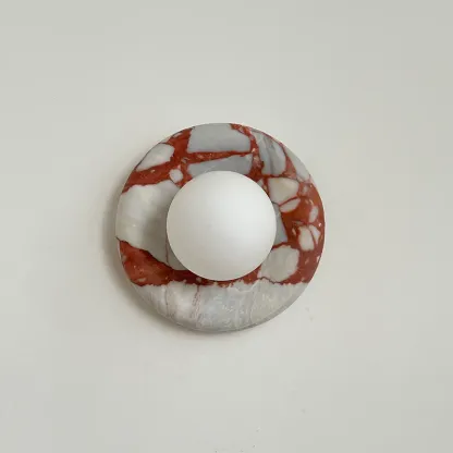 Elif Modern Round Marble Wall Light Shades Bedroom Living Room