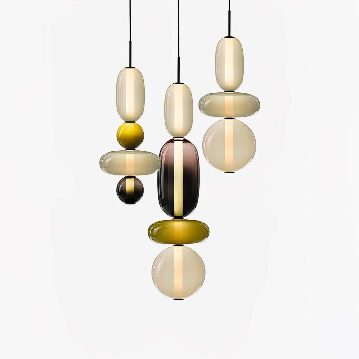 Amber Drop Glass Pendant Light