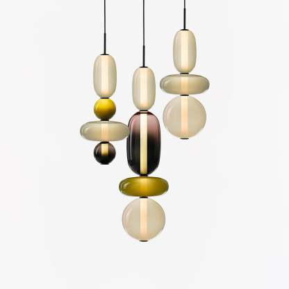 Amber Drop Glass Pendant Light
