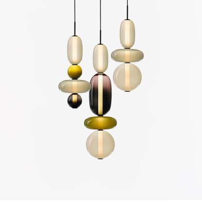 Amber Drop Glass Pendant Light