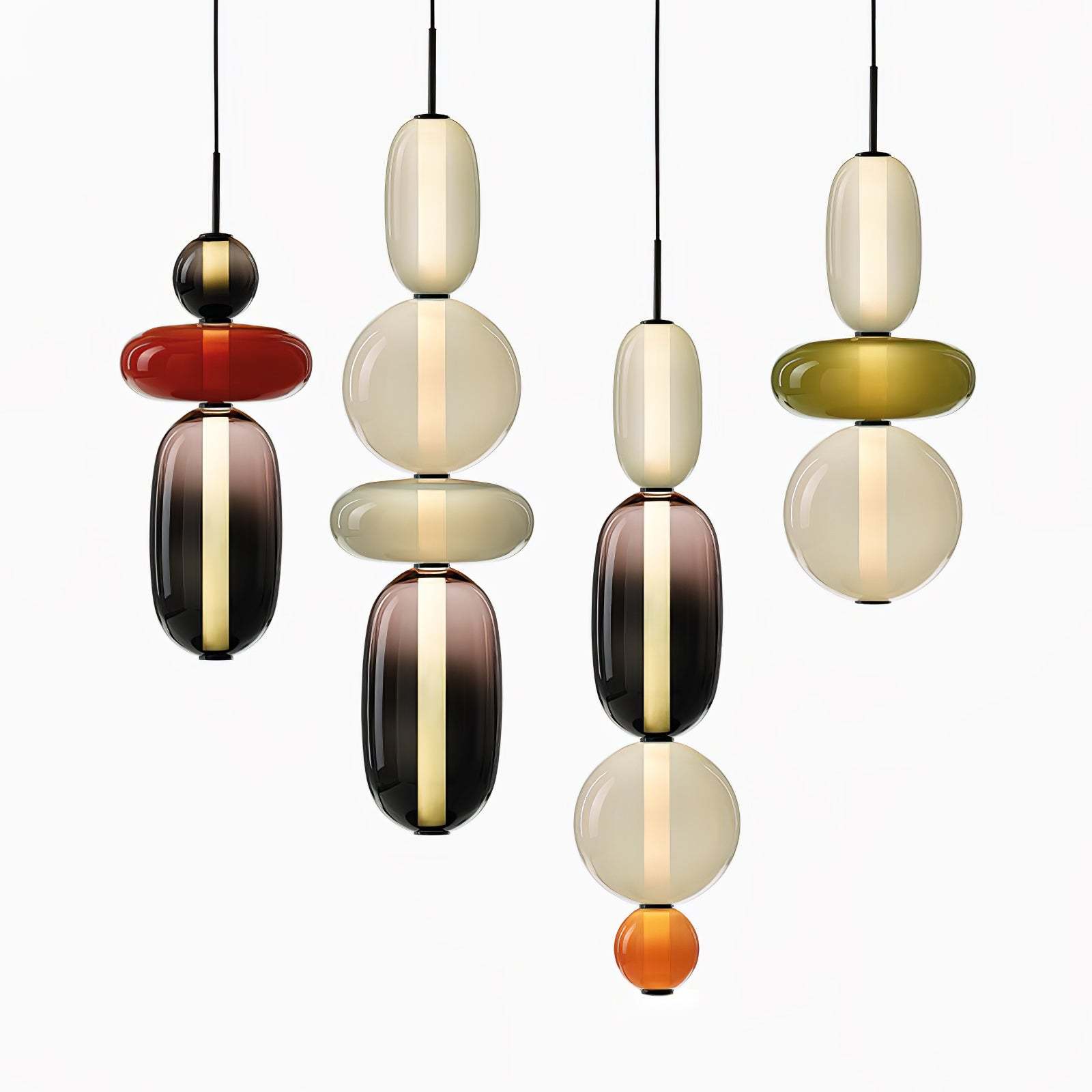 Amber Drop Glass Pendant Light