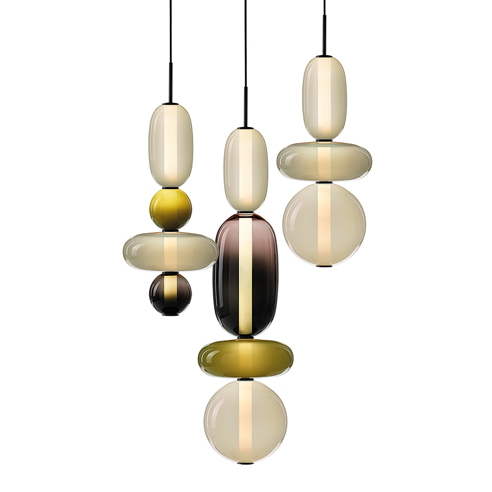 Amber Drop Glass Pendant Light