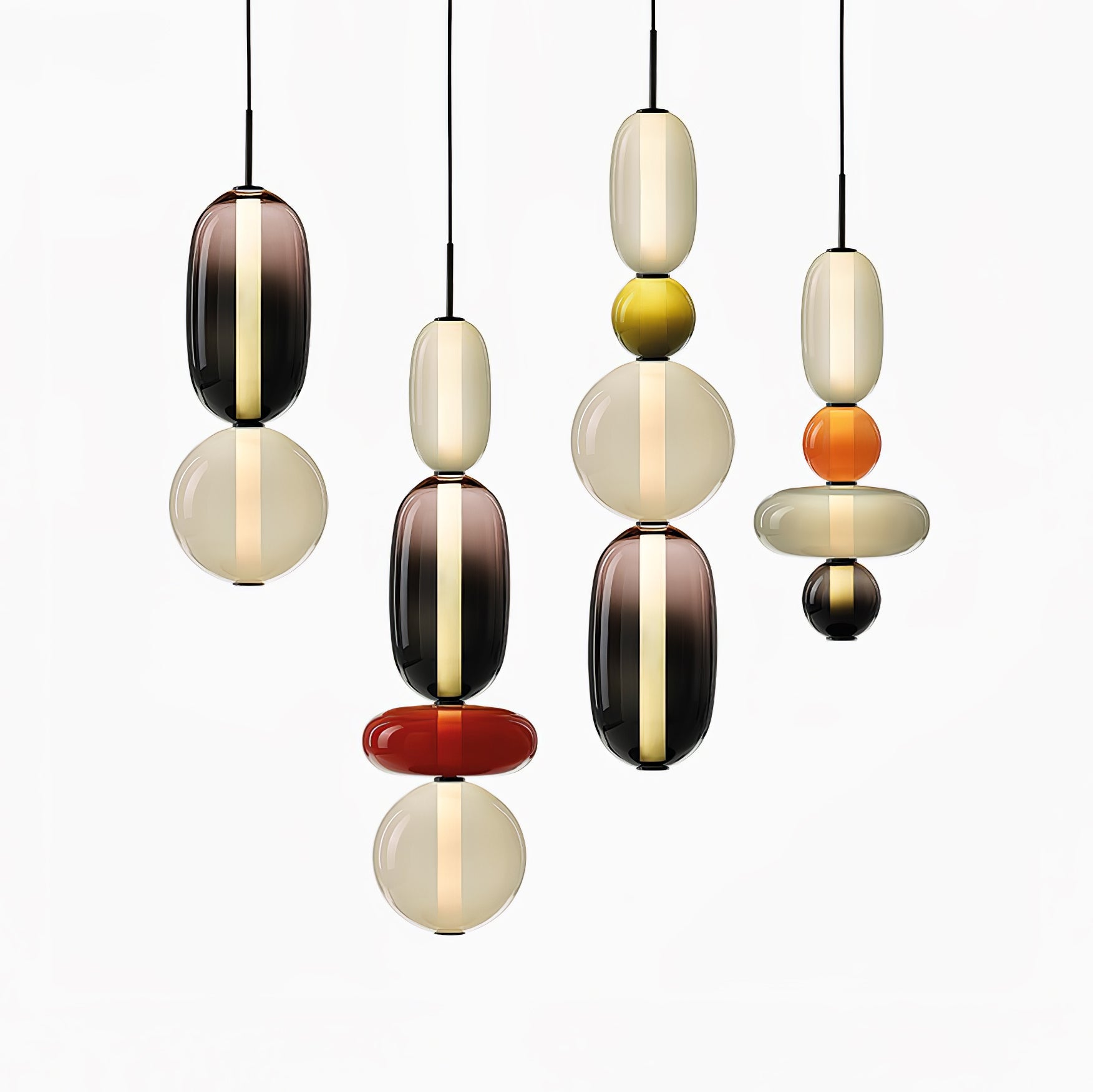 Amber Drop Glass Pendant Light