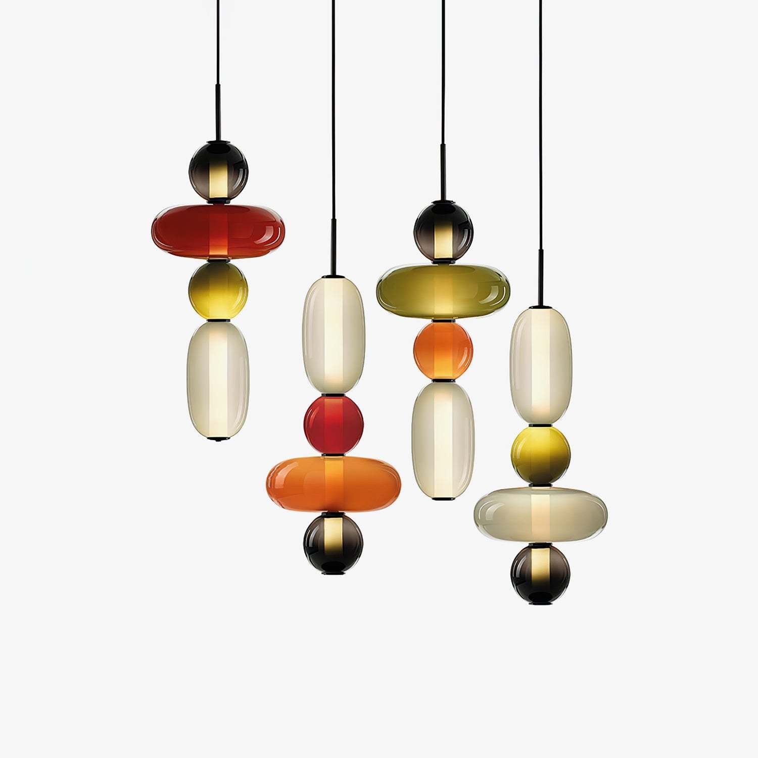 Amber Drop Glass Pendant Light