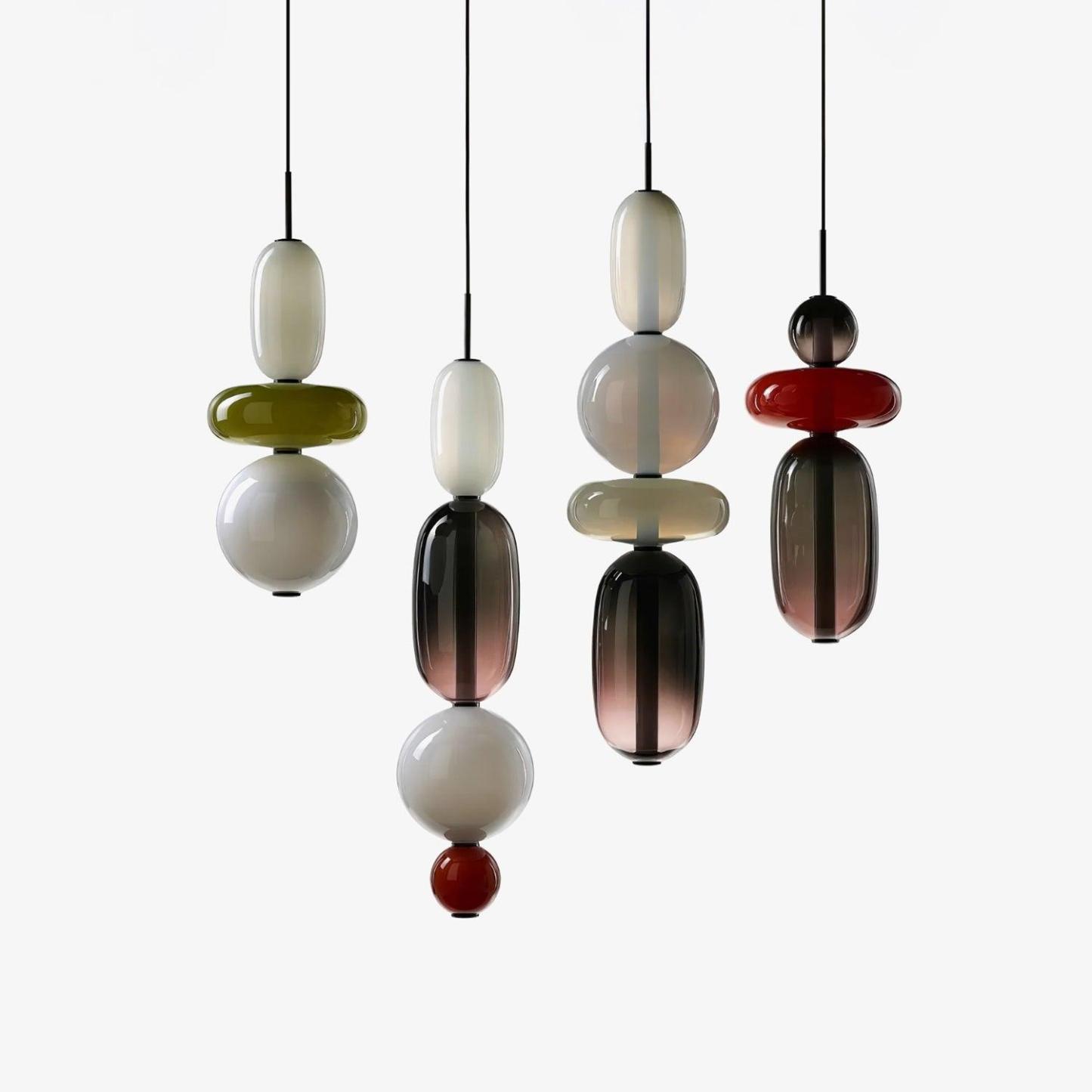 Amber Drop Glass Pendant Light
