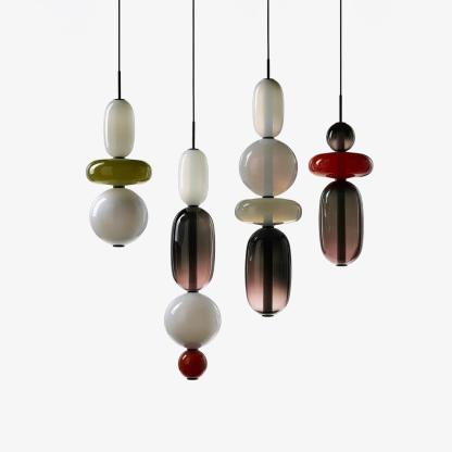 Amber Drop Glass Pendant Light