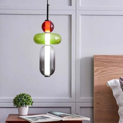 Amber Drop Glass Pendant Light