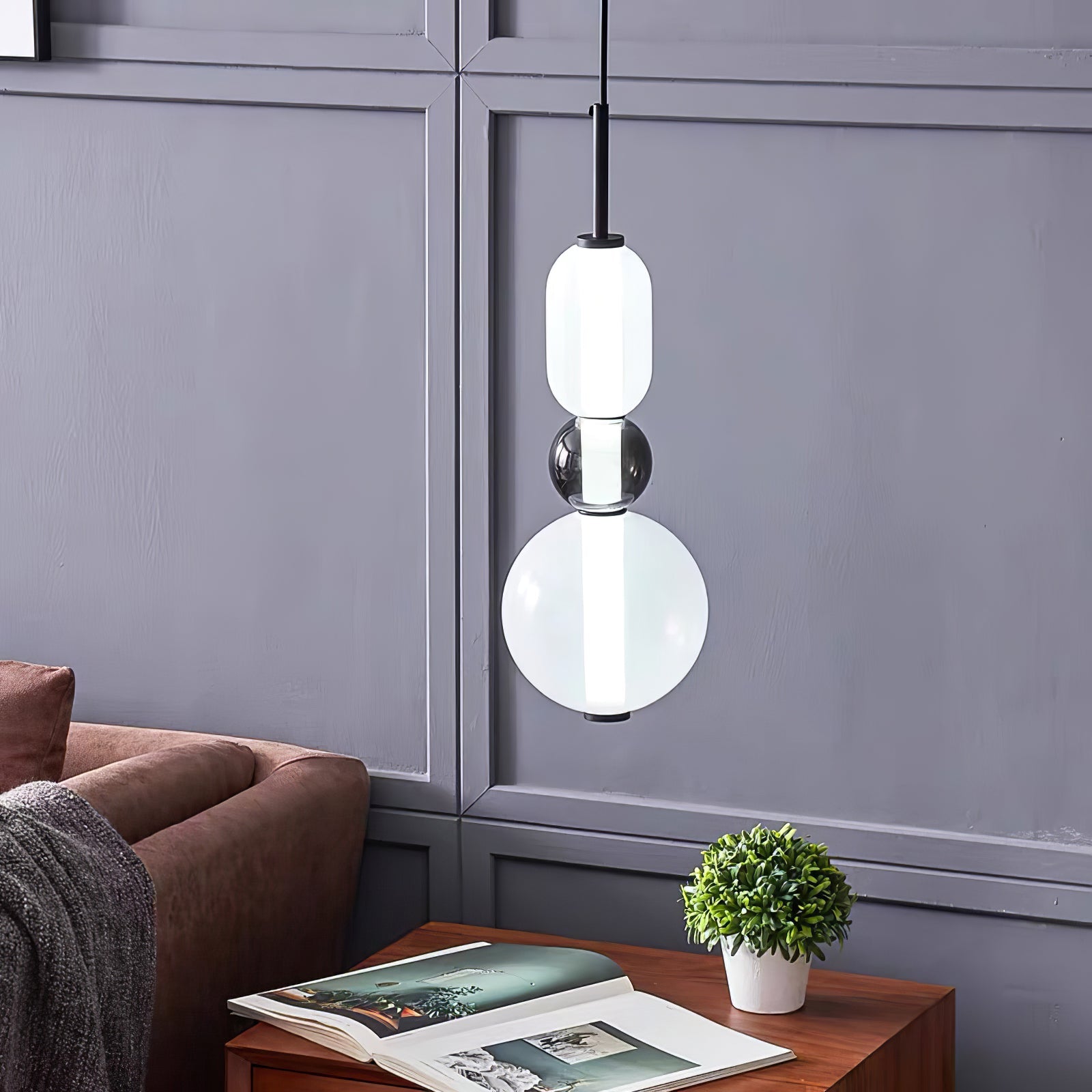 Amber Drop Glass Pendant Light