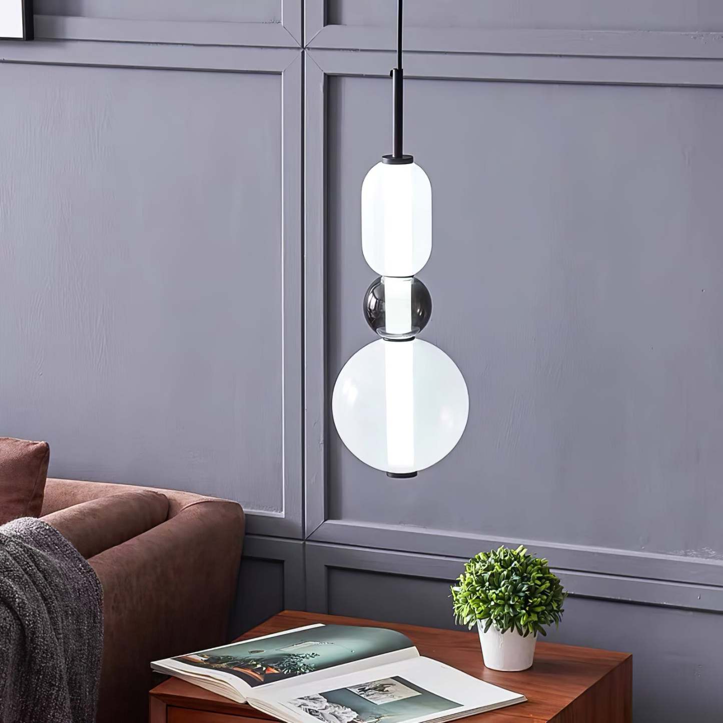 Amber Drop Glass Pendant Light