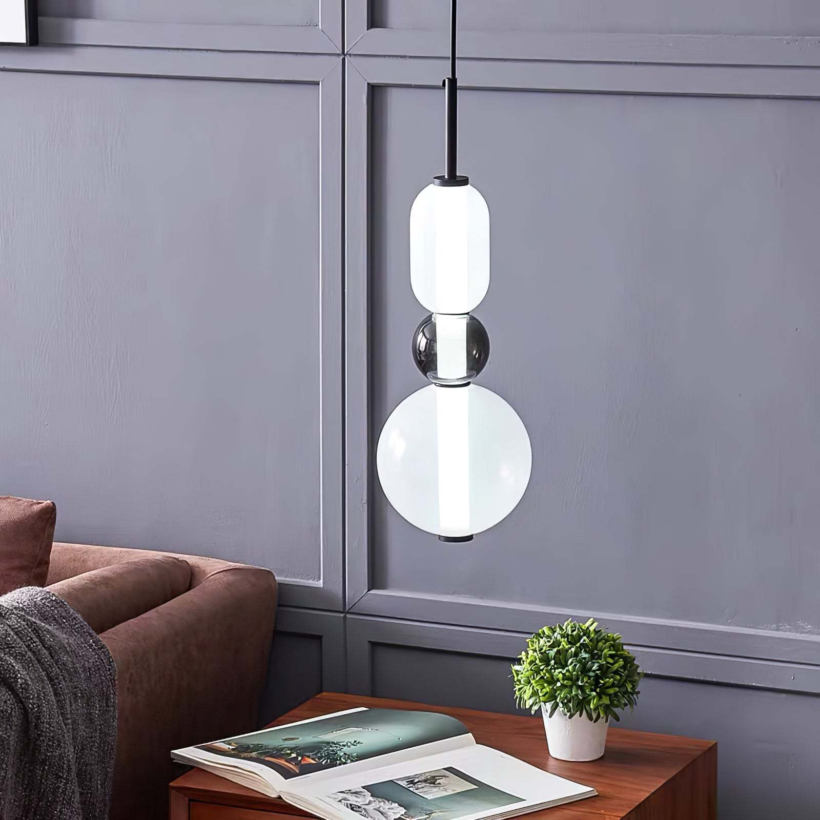 Amber Drop Glass Pendant Light