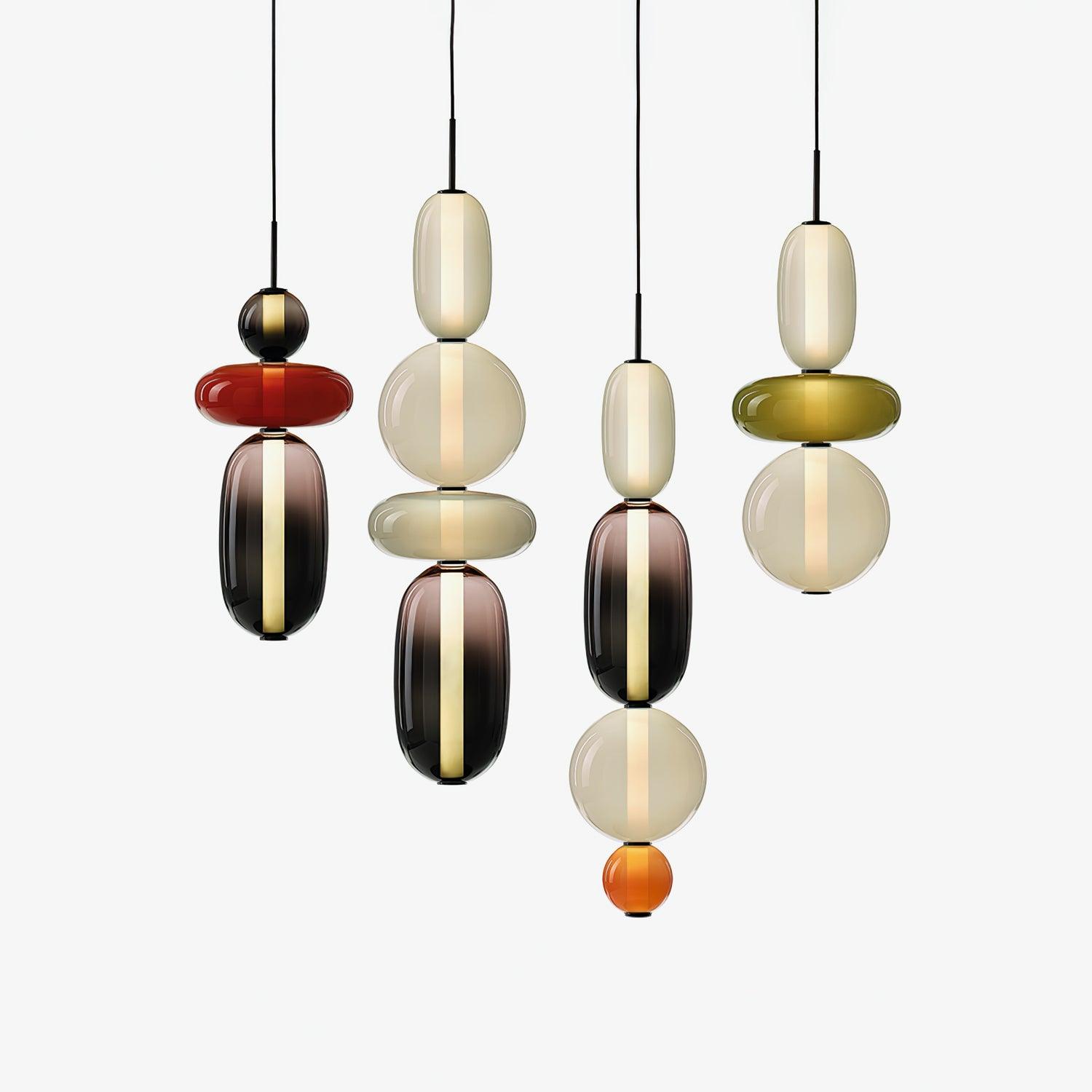 Amber Drop Glass Pendant Light
