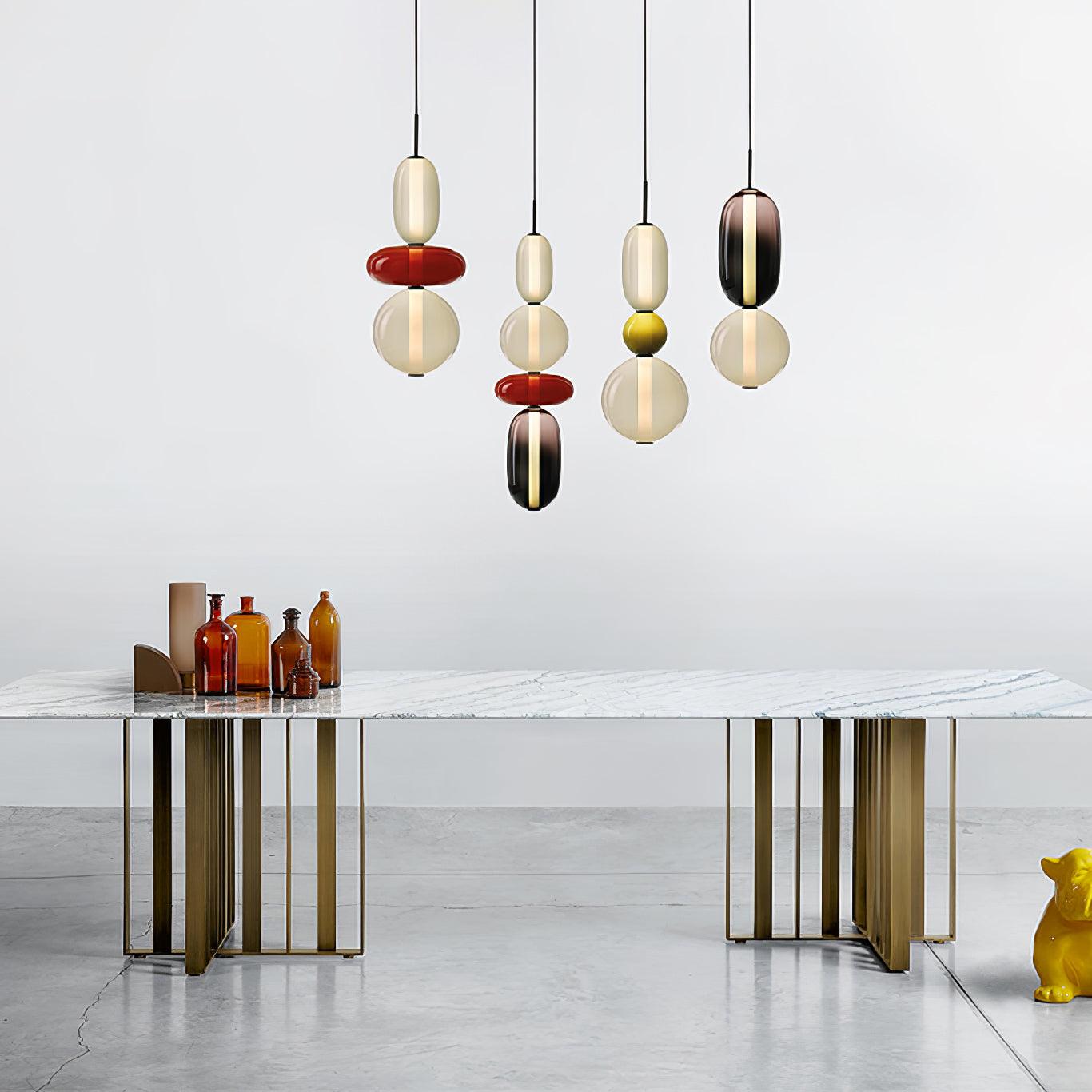 Amber Drop Glass Pendant Light