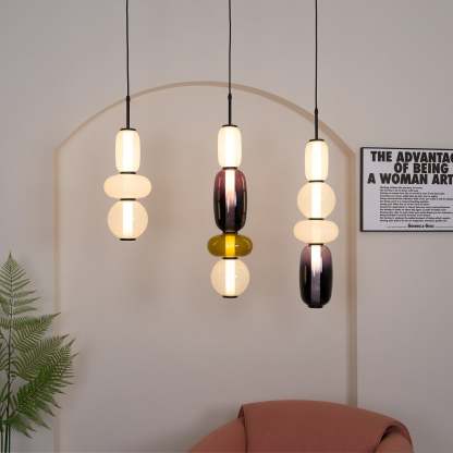 Amber Drop Glass Pendant Light
