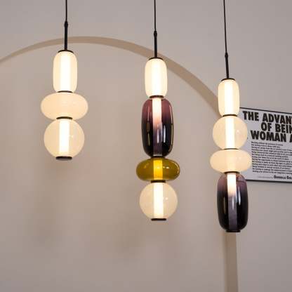 Amber Drop Glass Pendant Light