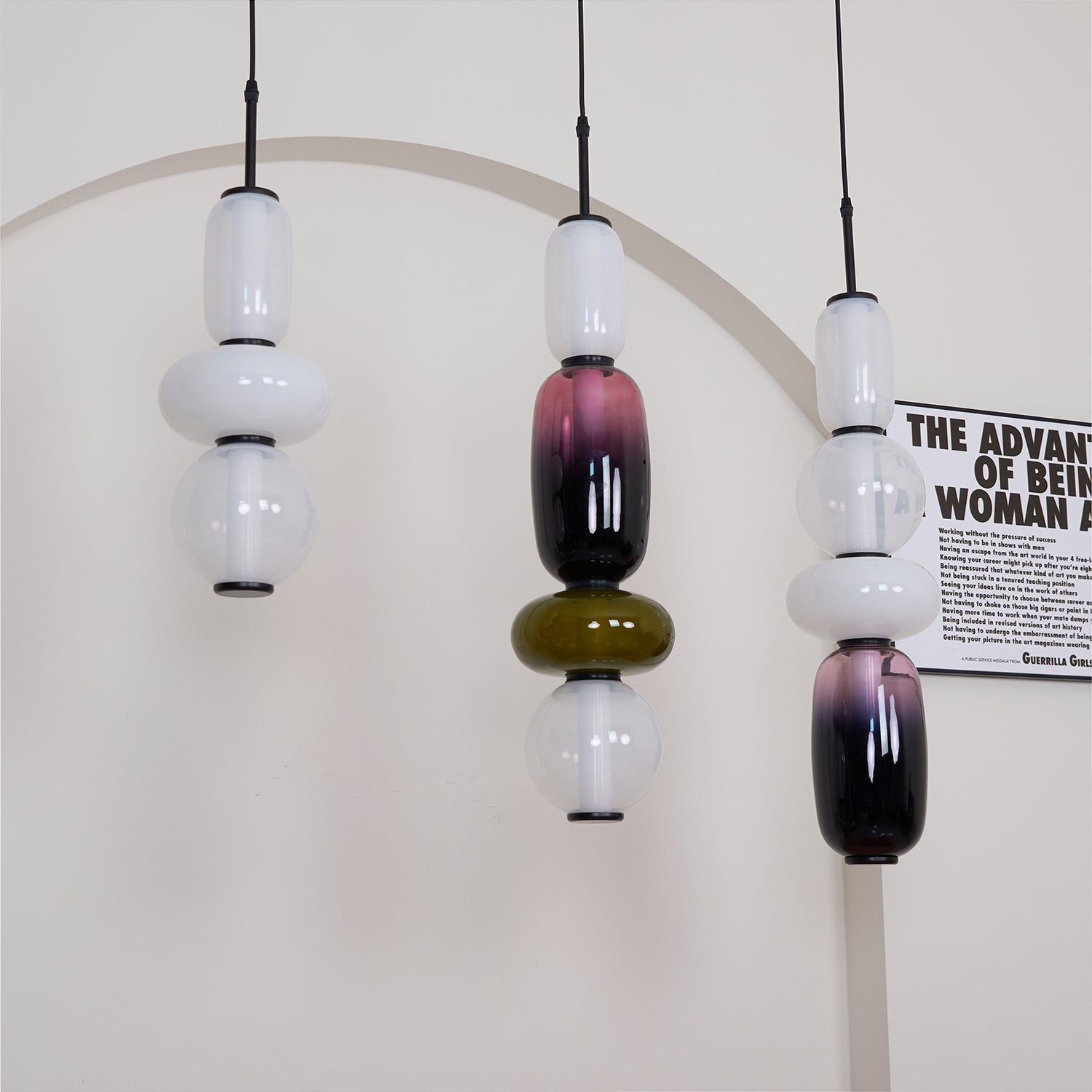 Amber Drop Glass Pendant Light