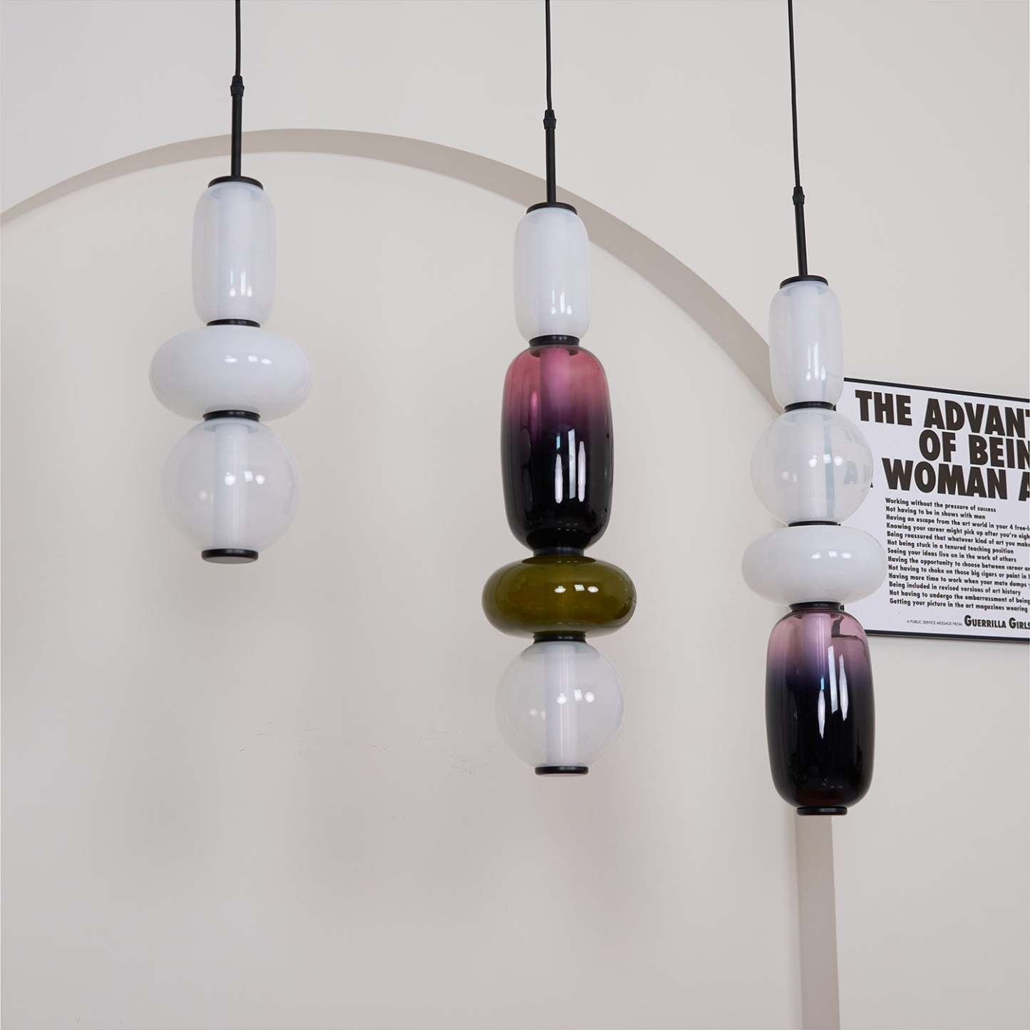 Amber Drop Glass Pendant Light