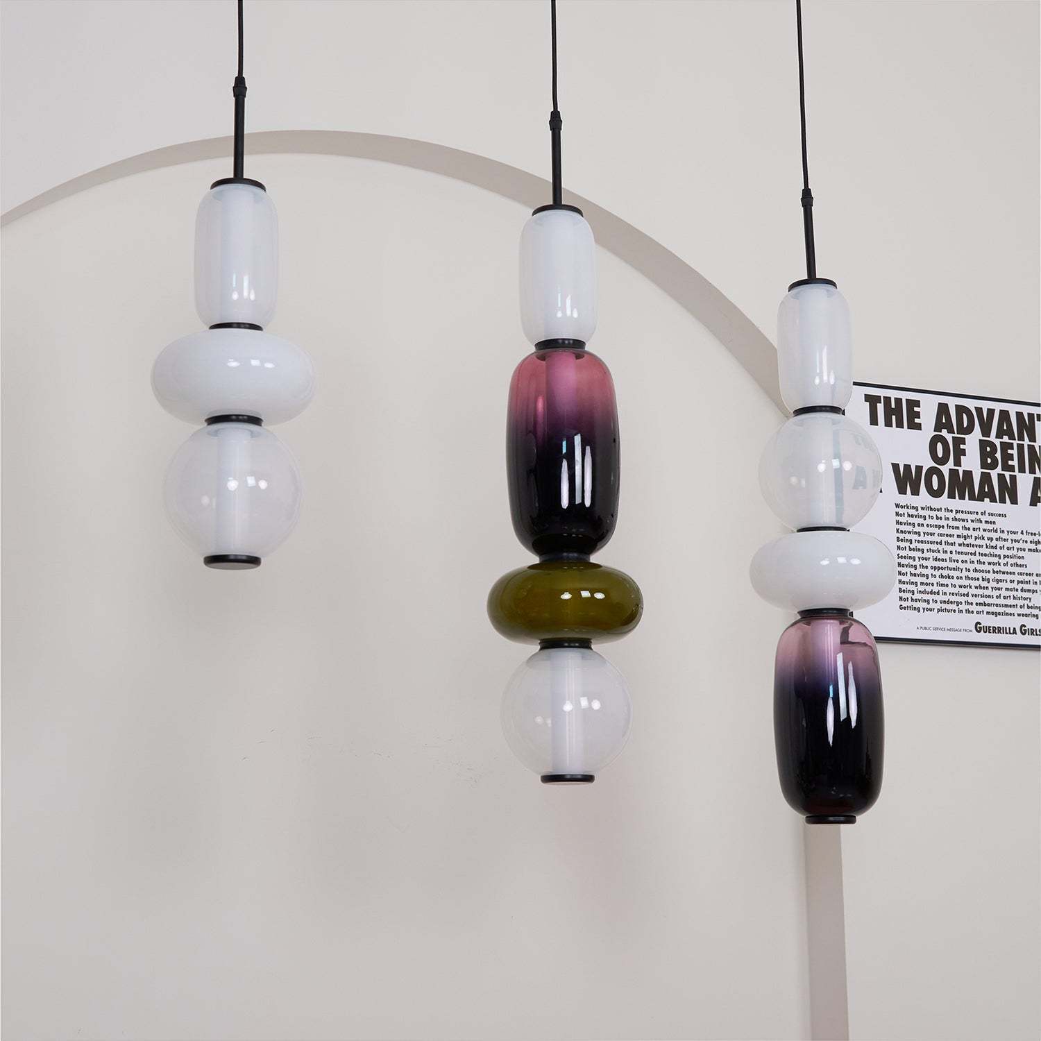 Amber Drop Glass Pendant Light