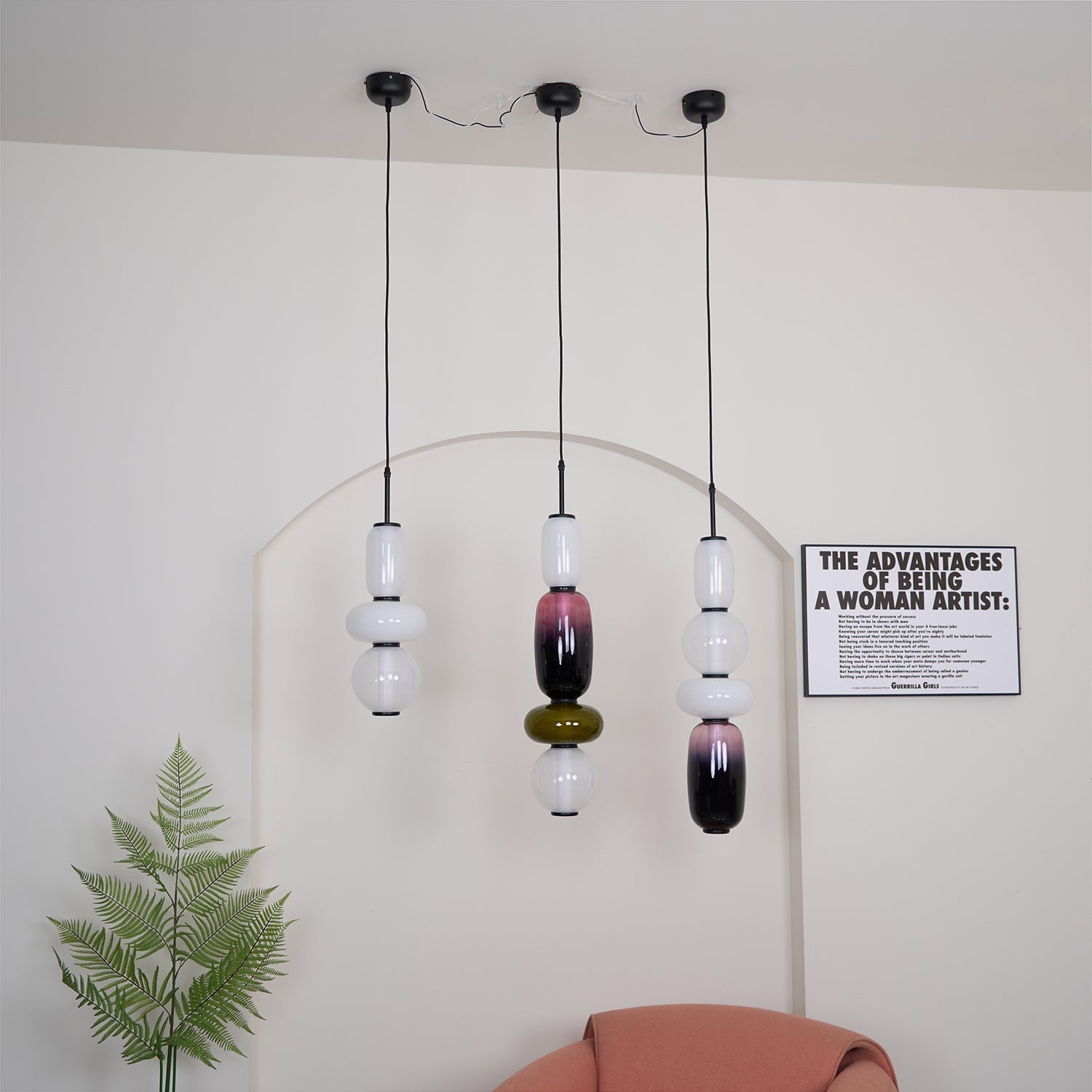 Amber Drop Glass Pendant Light
