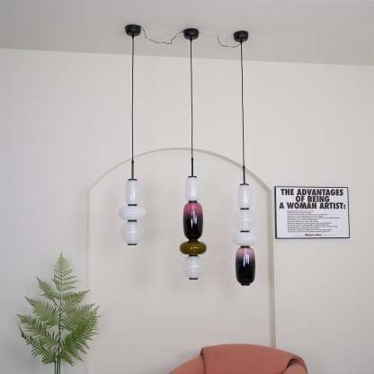 Amber Drop Glass Pendant Light