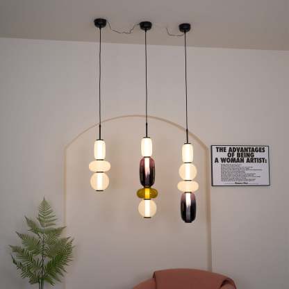 Amber Drop Glass Pendant Light