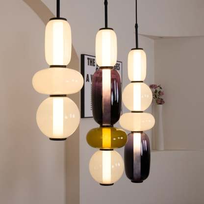 Amber Drop Glass Pendant Light