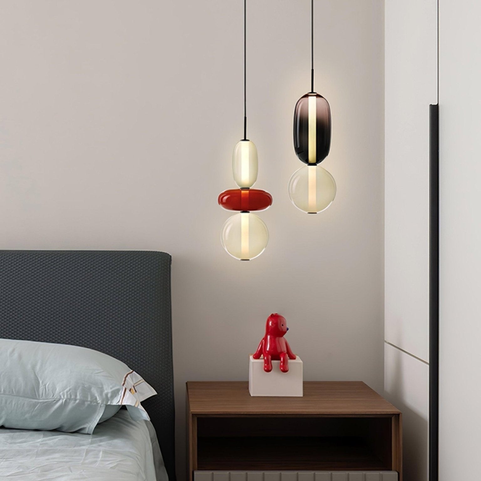 Amber Drop Glass Pendant Light