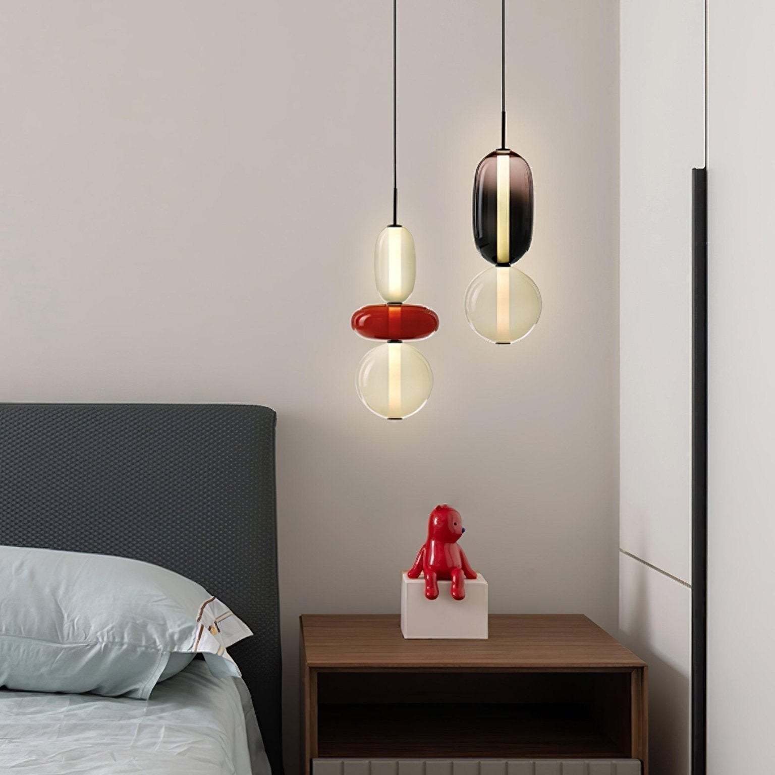 Amber Drop Glass Pendant Light