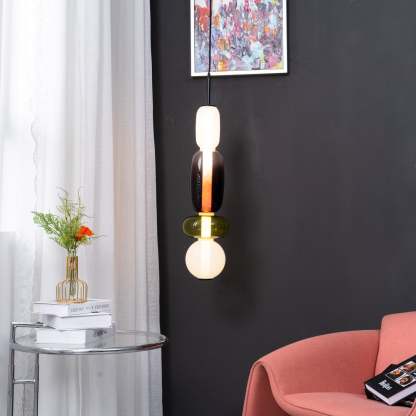 Amber Drop Glass Pendant Light